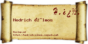 Hedrich Álmos névjegykártya